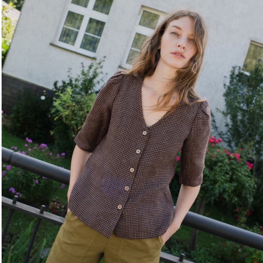 Not perfect linen isla shirt in oat milk
